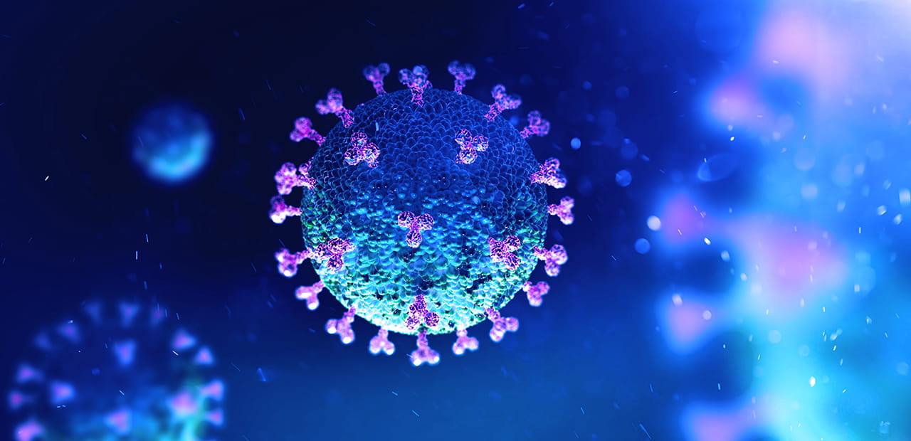 Close up of the Covid-19 virus
